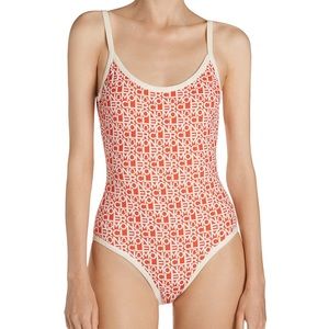 Authentic NWT Moncler Logo Print One Piece Swimsuit